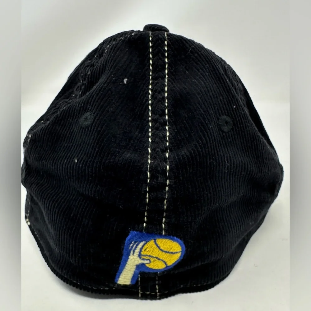 Indiana Pacers NBA Adidas Fitted Corduroy Hat L/XL Navy Blue White‎ Stitch